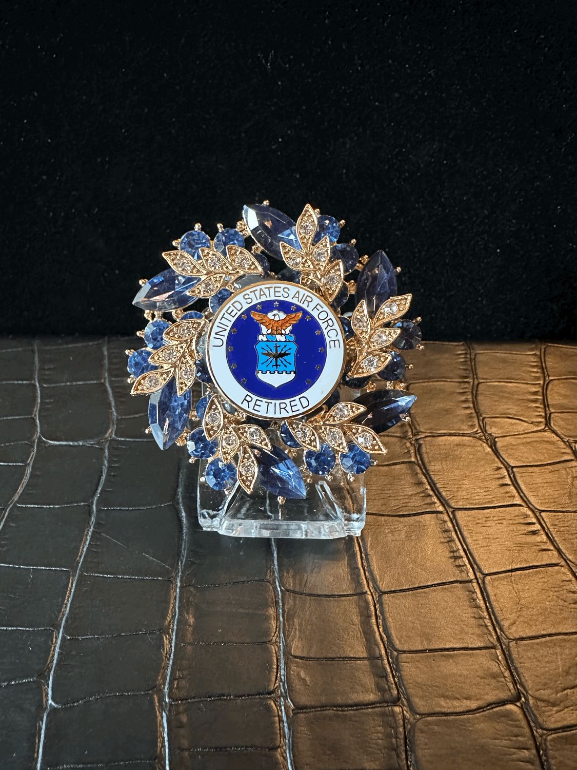 US Air Force Retired Bling Pin Brooch