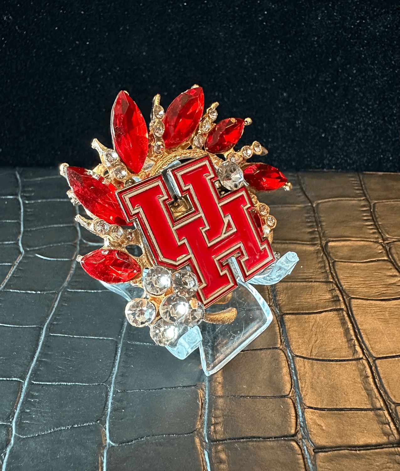 UH University of Houston Bling Pin Brooch