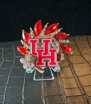 UH University of Houston Bling Pin Brooch