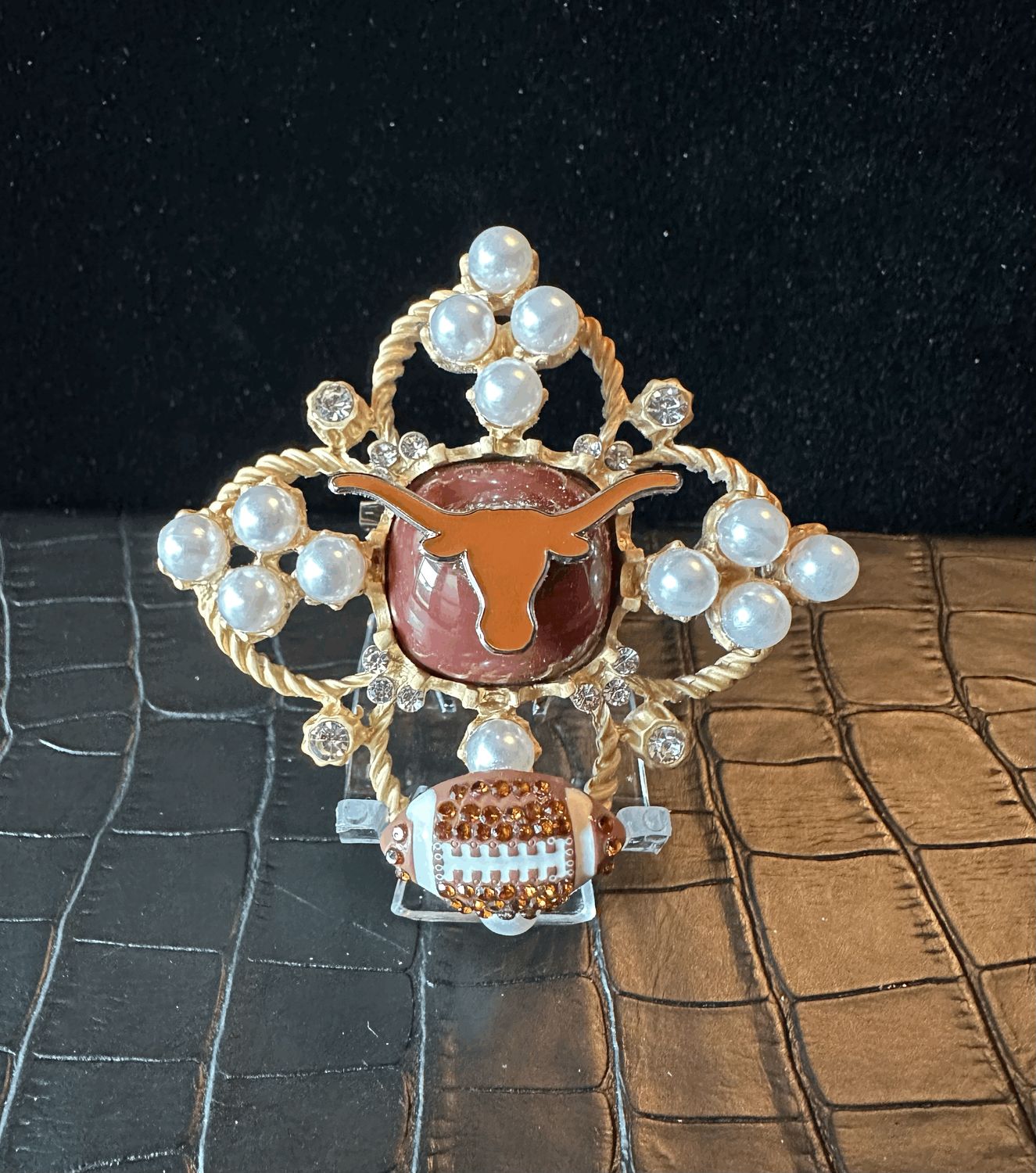 UT University of Texas Bling Pin Brooch