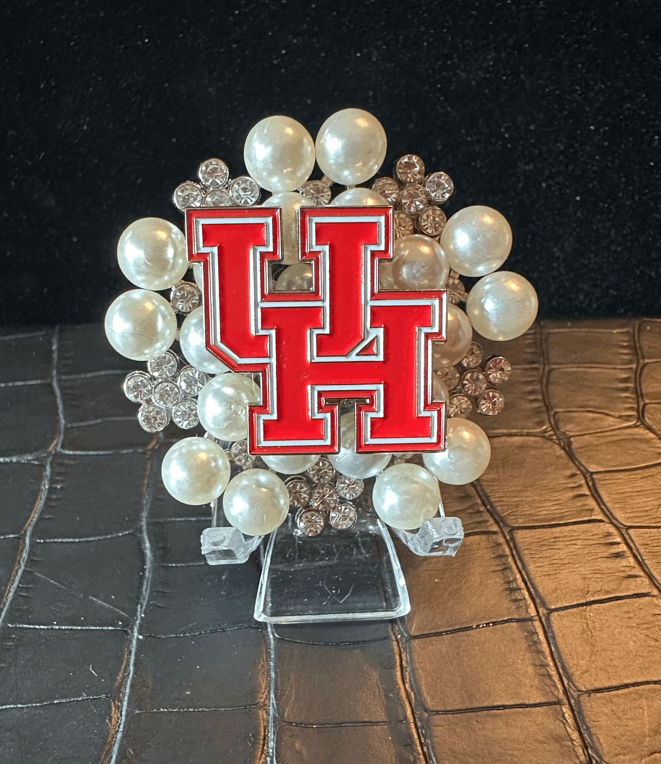 UH University of Houston Bling Pin Brooch