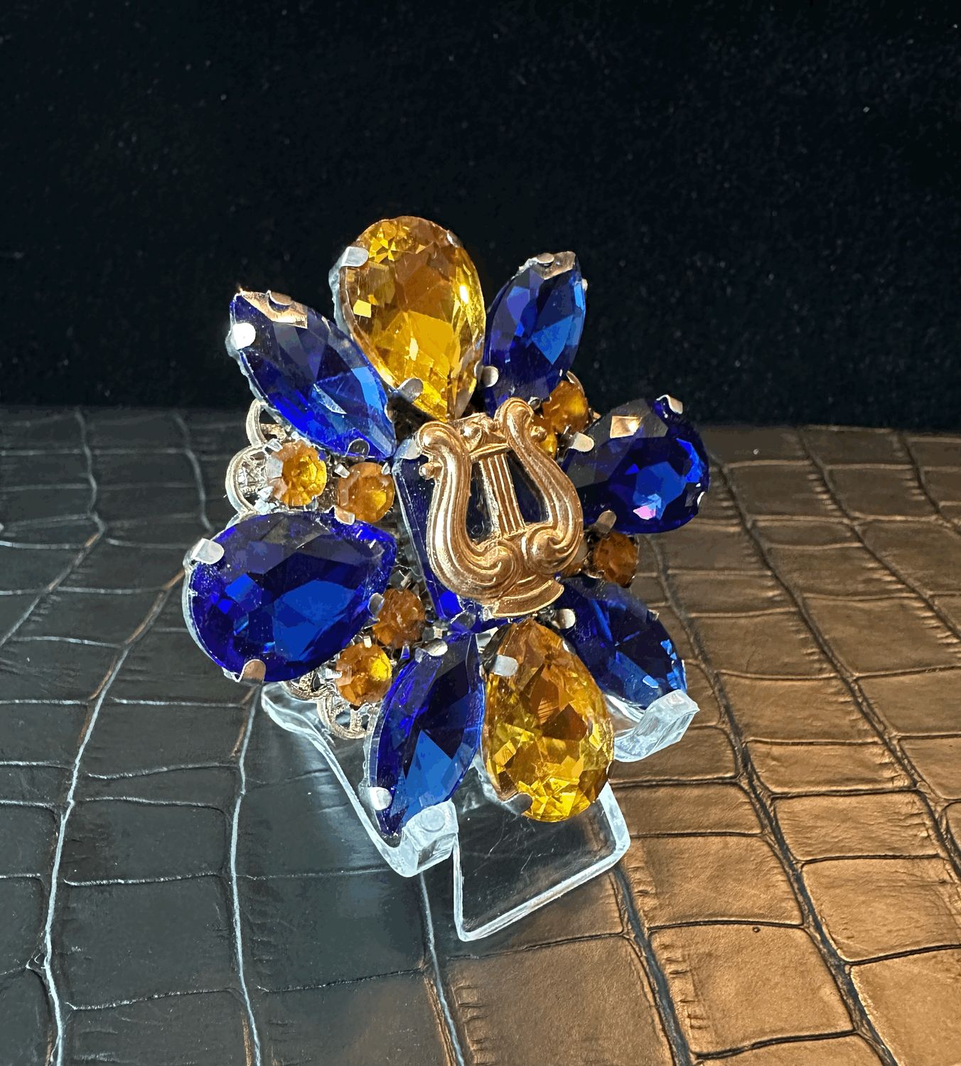 US Navy Band Bling Pin Brooch