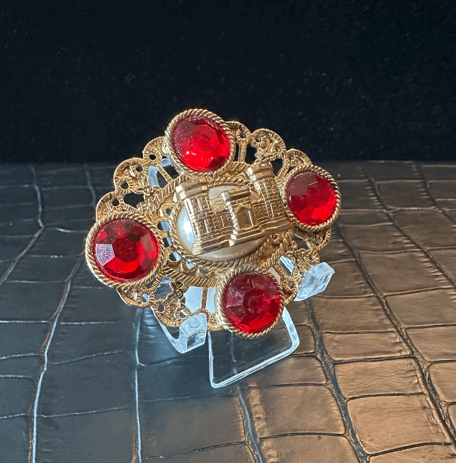 US Army Engineer Bling Pin Brooch