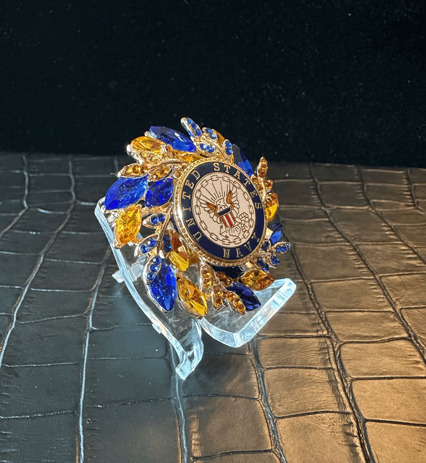 US Navy Petite Bling Pin Brooch