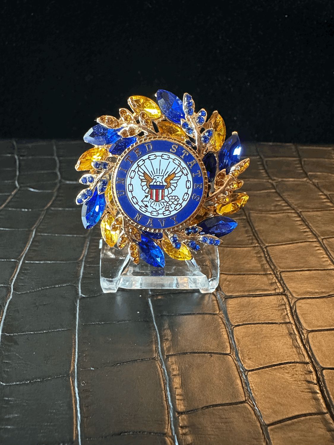 US Navy Petite Bling Pin Brooch
