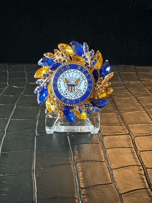 US Navy Petite Bling Pin Brooch