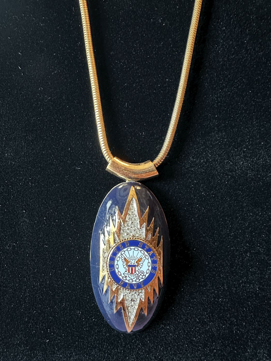 US Navy Bling Necklace and Earrings