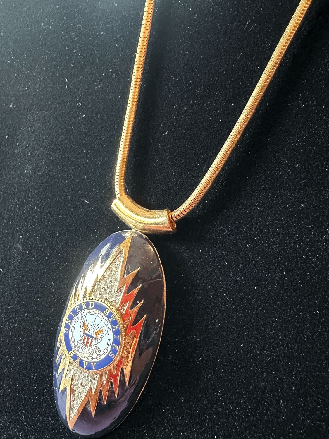 US Navy Bling Necklace and Earrings