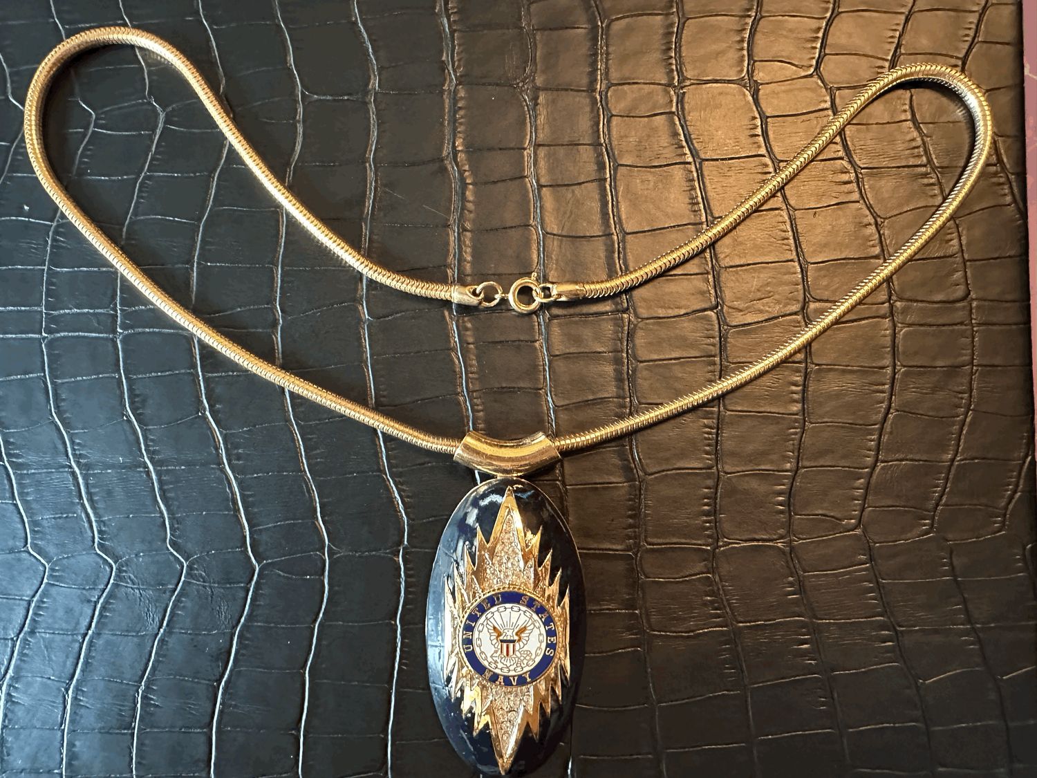US Navy Bling Necklace and Earrings