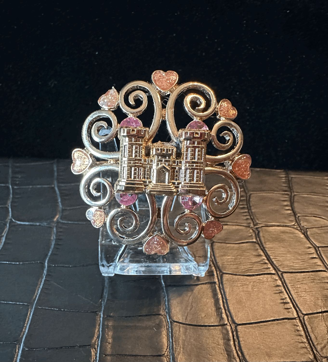 US Army Engineer Bling Pin Brooch