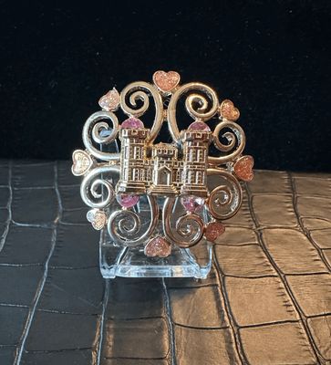 US Army Engineer Bling Pin Brooch