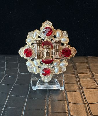 US Army Engineer Bling Pin Brooch