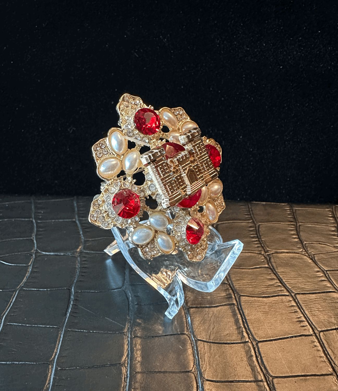 US Army Engineer Bling Pin Brooch