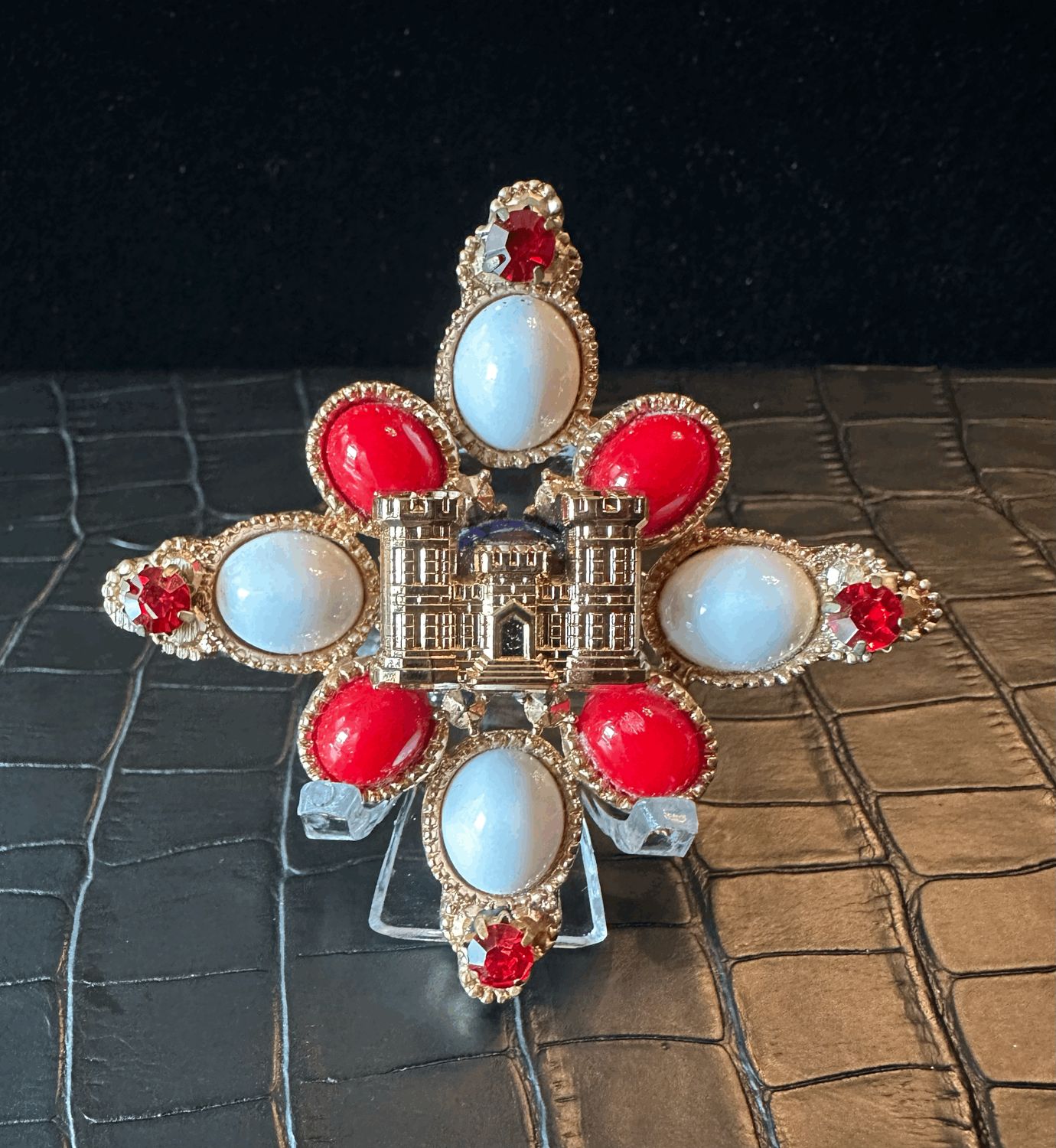 US Army Engineer Bling Pin Brooch