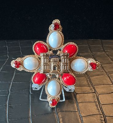 US Army Engineer Bling Pin Brooch