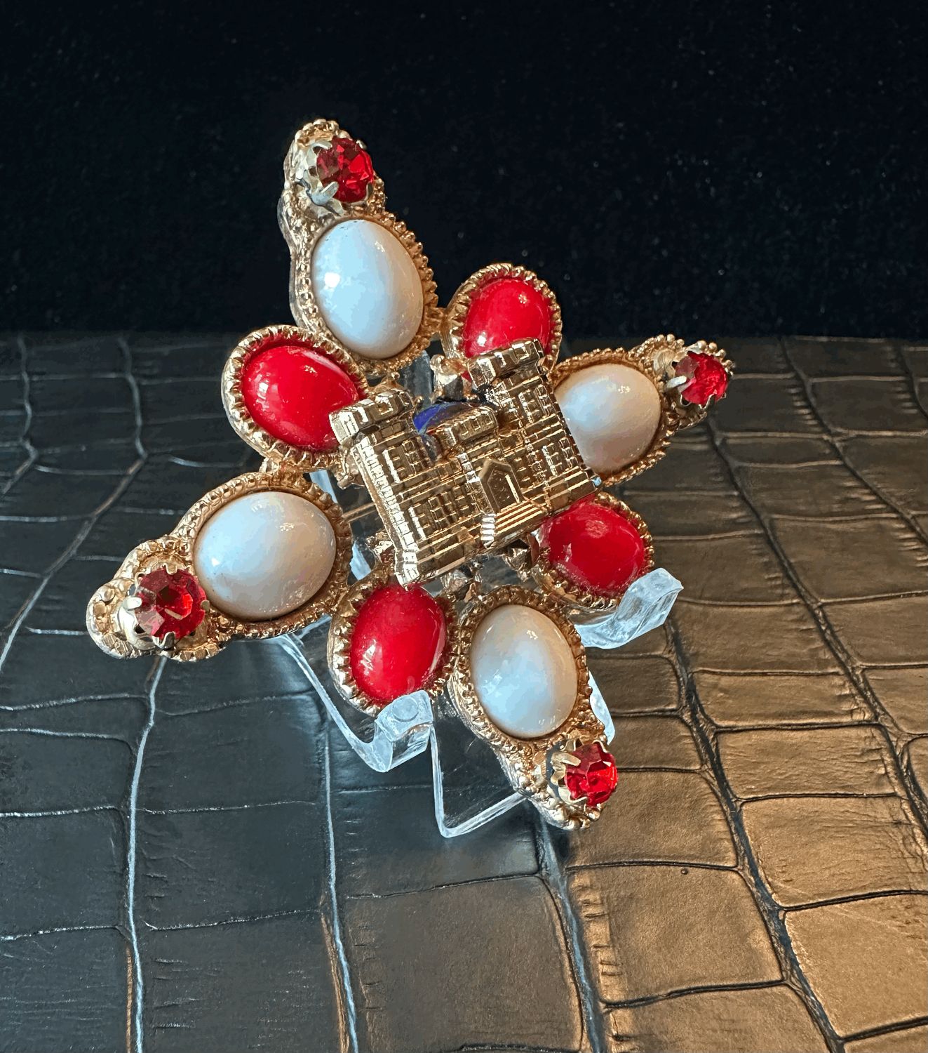 US Army Engineer Bling Pin Brooch