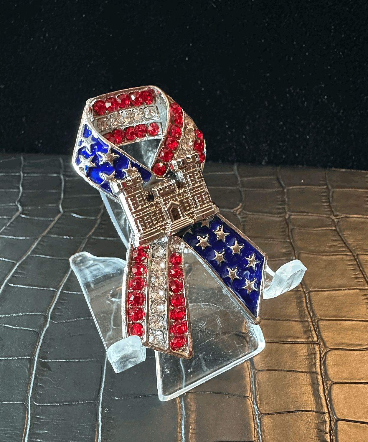US Army Engineer Bling Pin Brooch