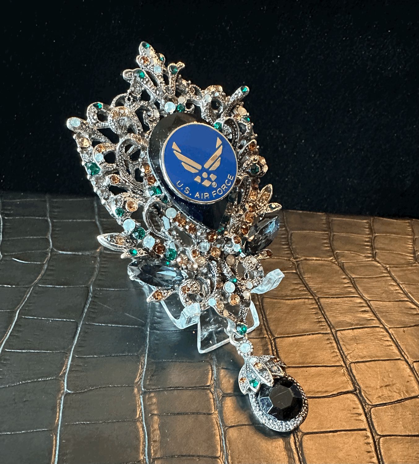 US Air Force Bling Pin Brooch