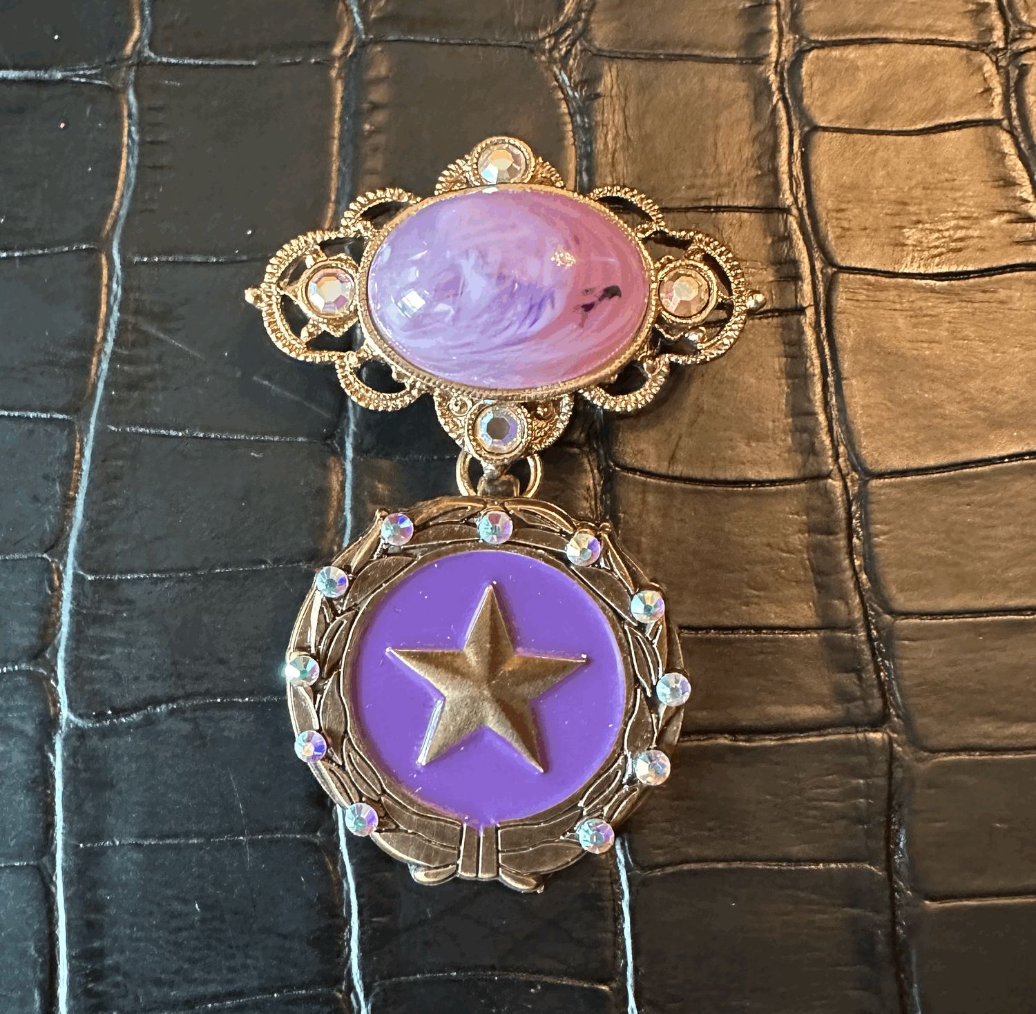 Gold Star Mother Bling Pin Brooch