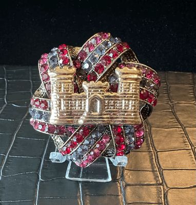 US Army Engineer Bling Pin Brooch