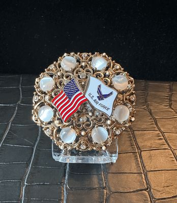 US Air Force Bling Pin Brooch