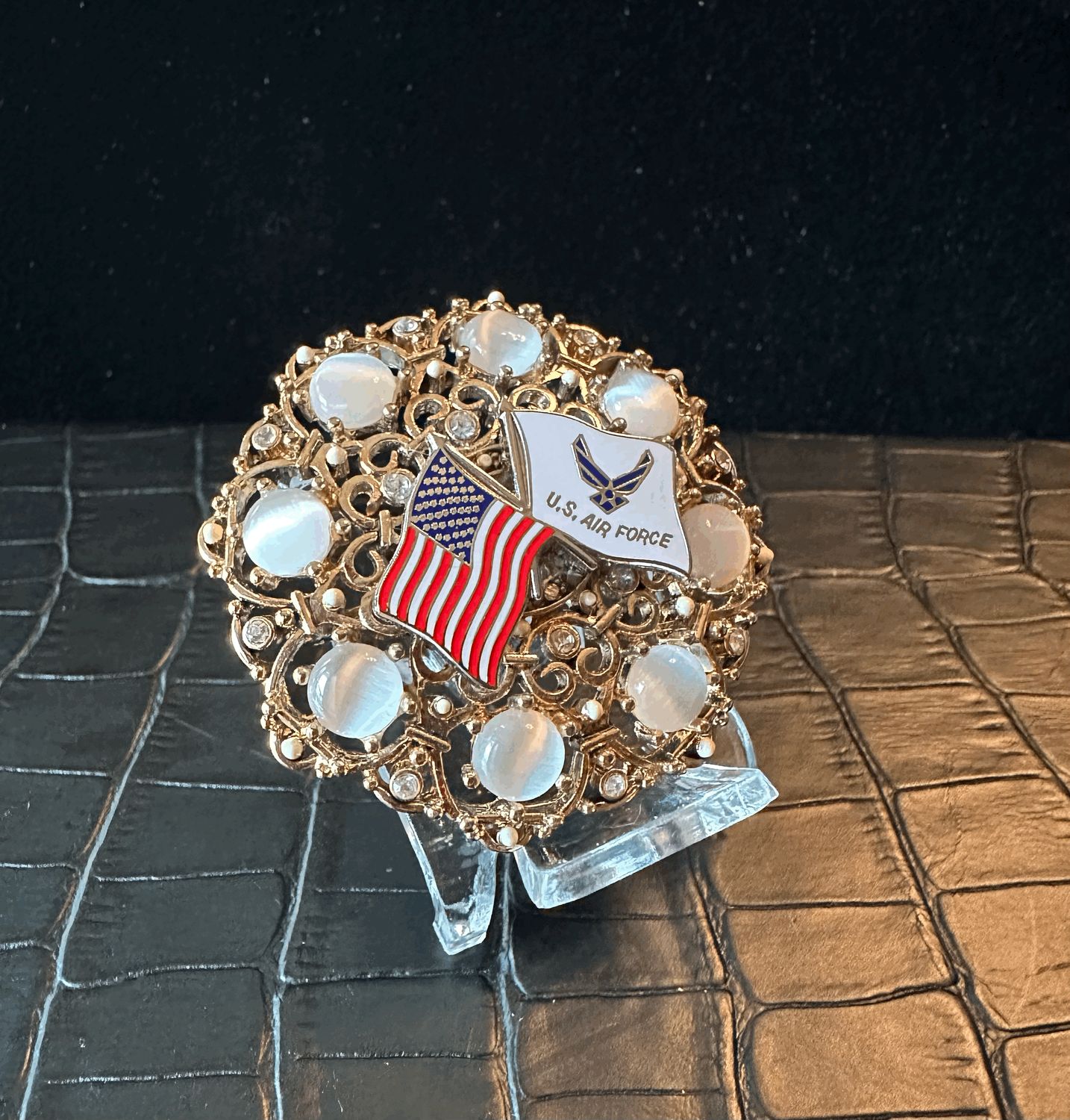 US Air Force Bling Pin Brooch