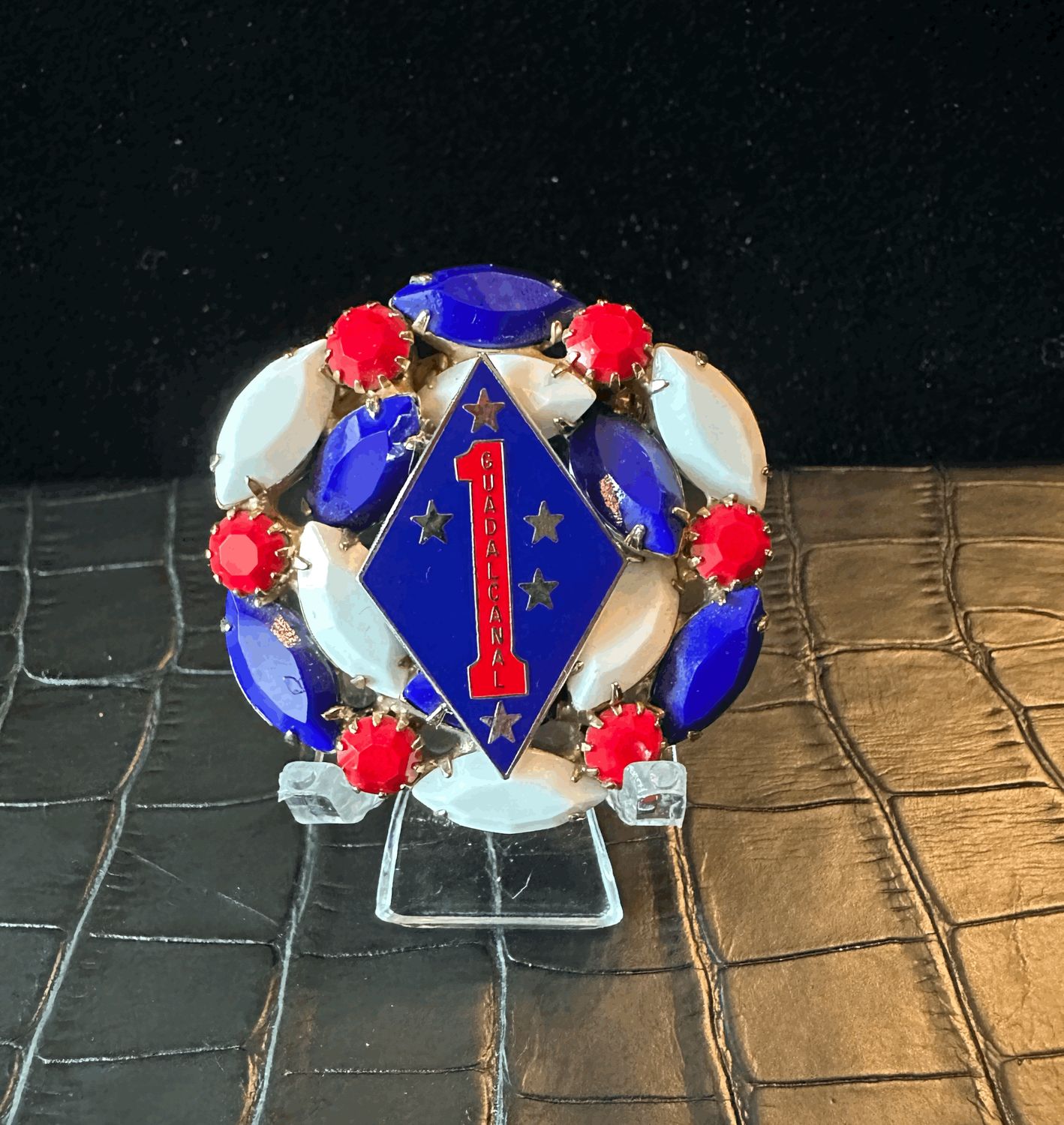 US Marines Guadalcanal Bling Pin Brooch