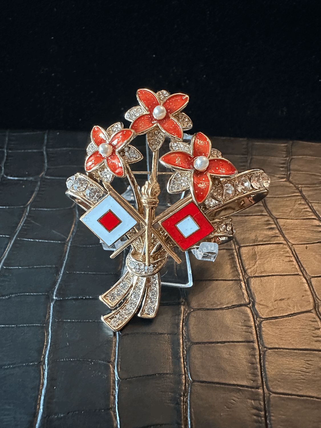 US Army Signal Corps Bling Pin Brooch