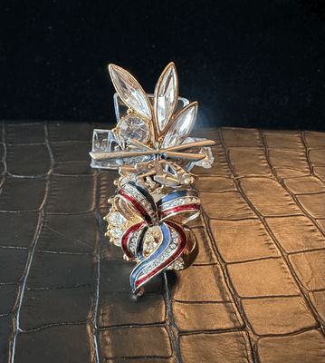 US Army Apache Helicopter Bling Pin Brooch