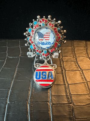 USA Freedom Bling Pin Brooch