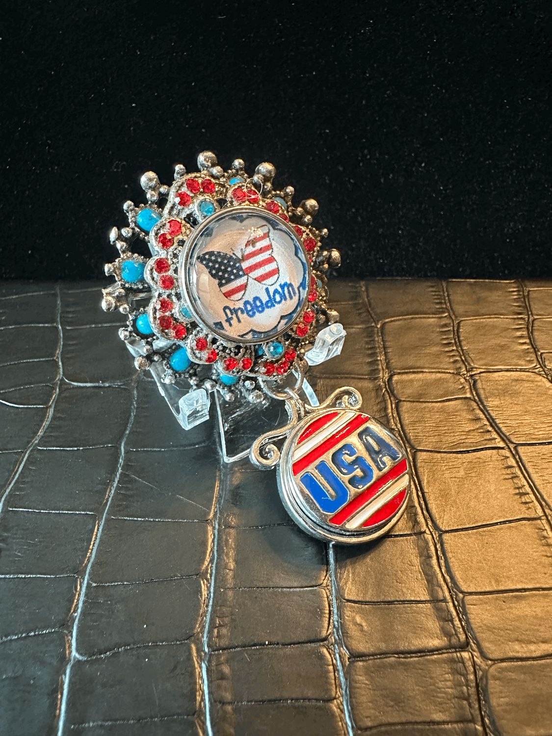 USA Freedom Bling Pin Brooch