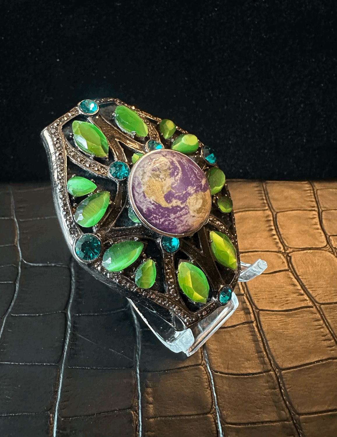Earth Day Bling Pin Brooch
