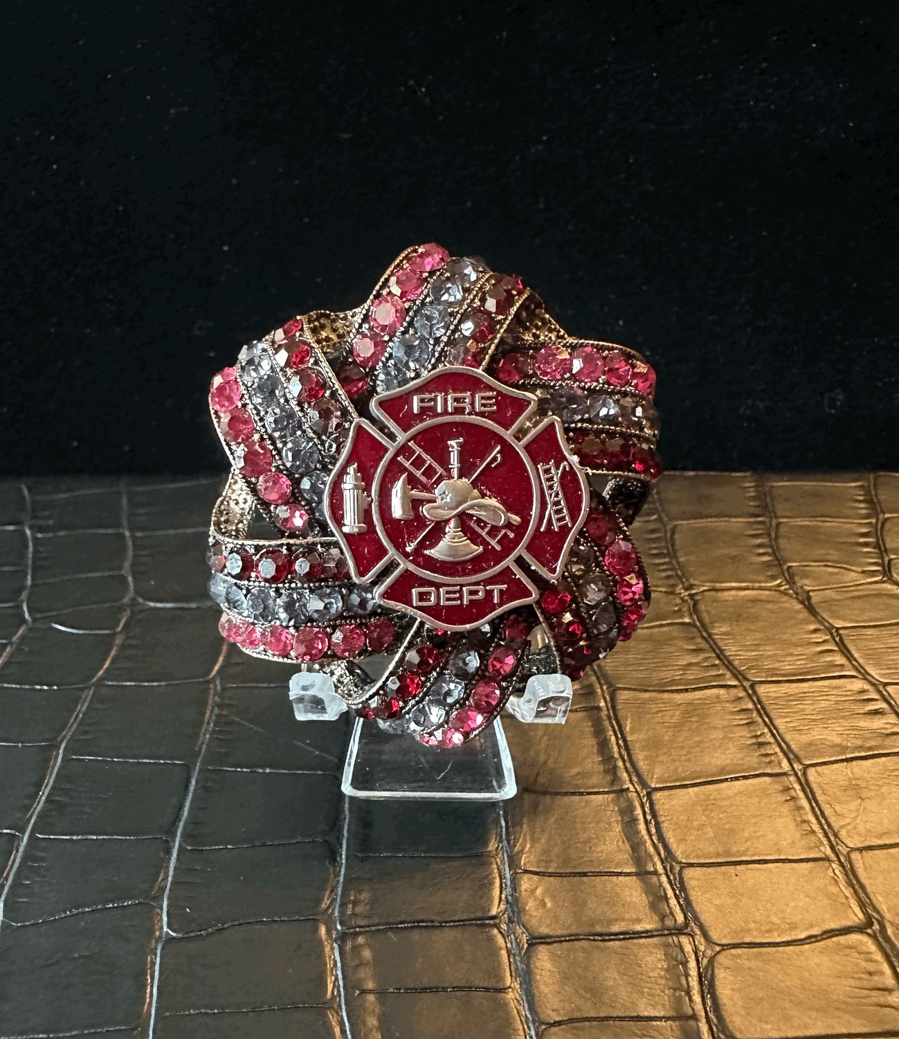 Fire Dept. Bling Pin Brooch