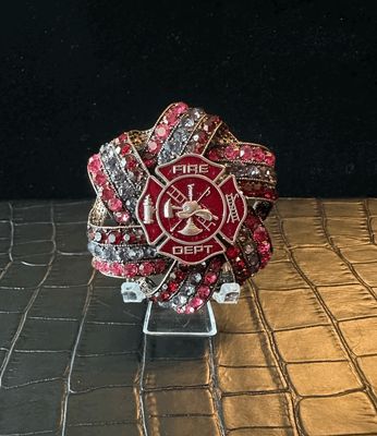 Fire Dept. Bling Pin Brooch
