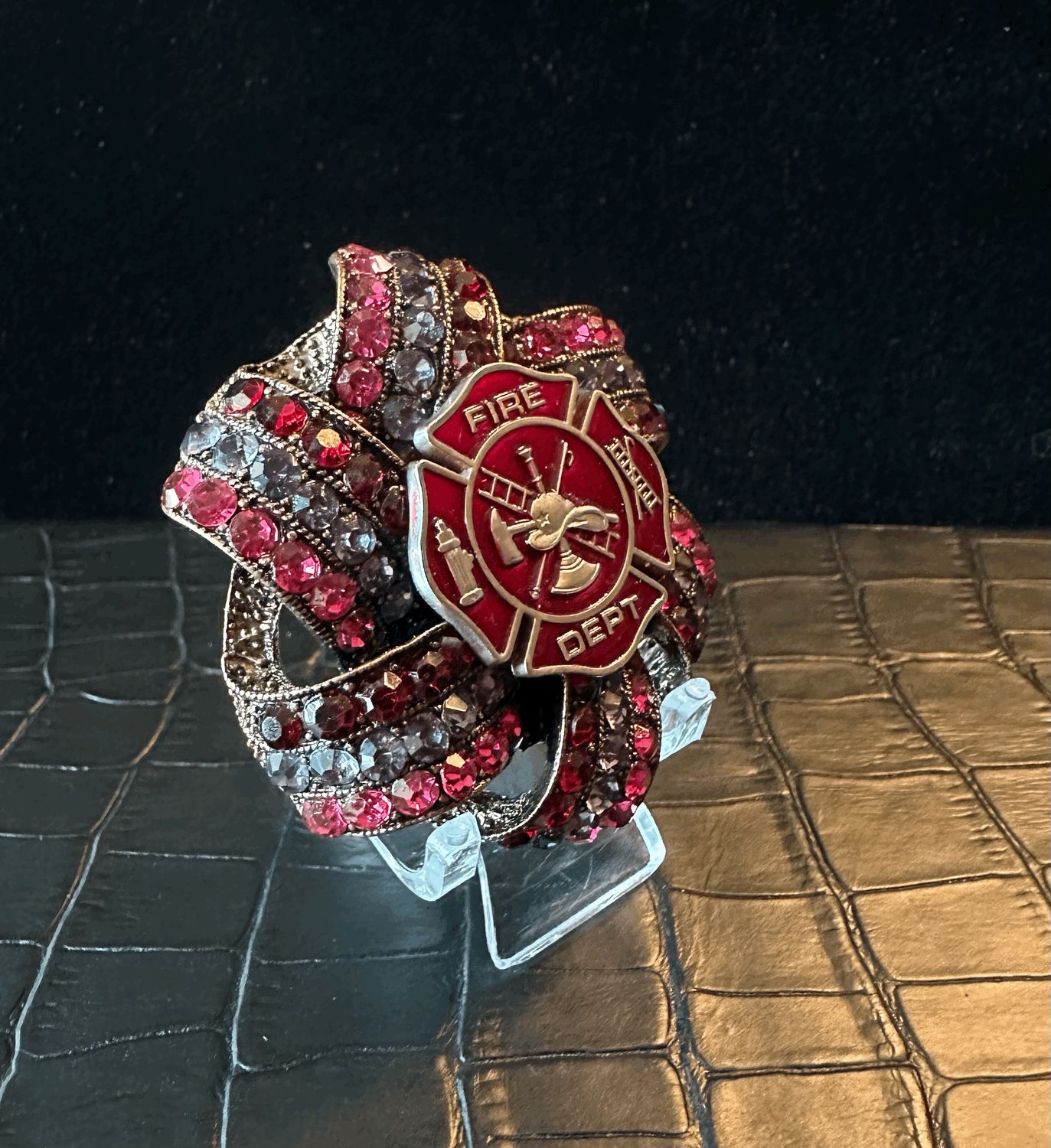 Fire Dept. Bling Pin Brooch