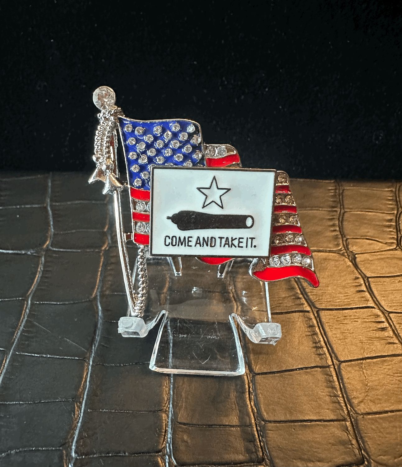 Come and Take It America Bling Pin Brooch
