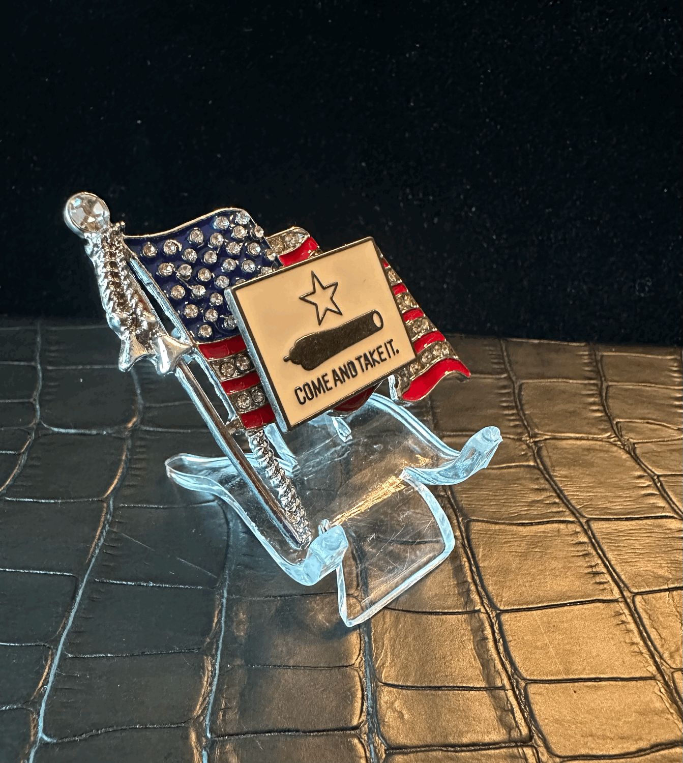 Come and Take It America Bling Pin Brooch