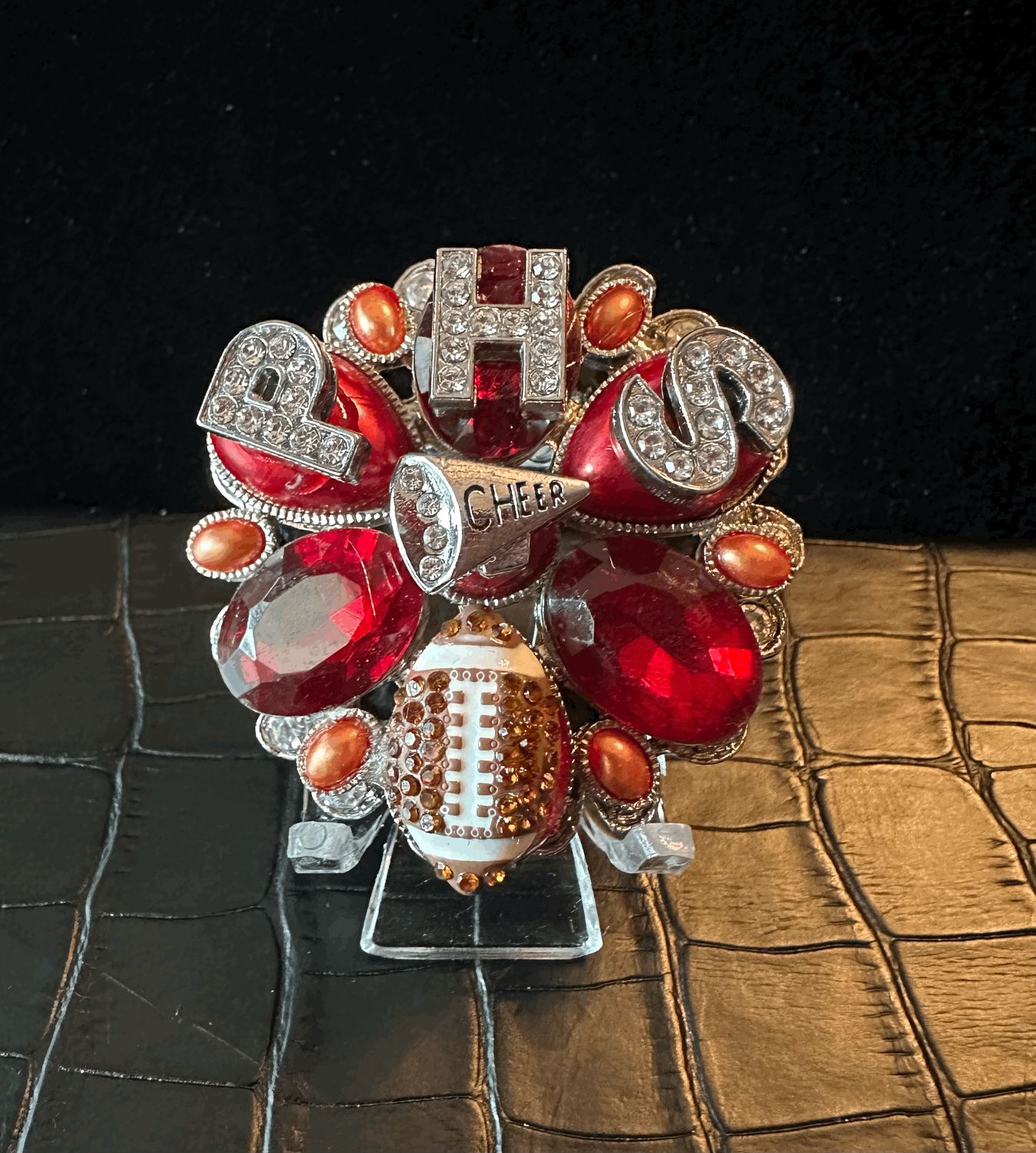 PHS Pearland High School Football Bling Pin Brooch