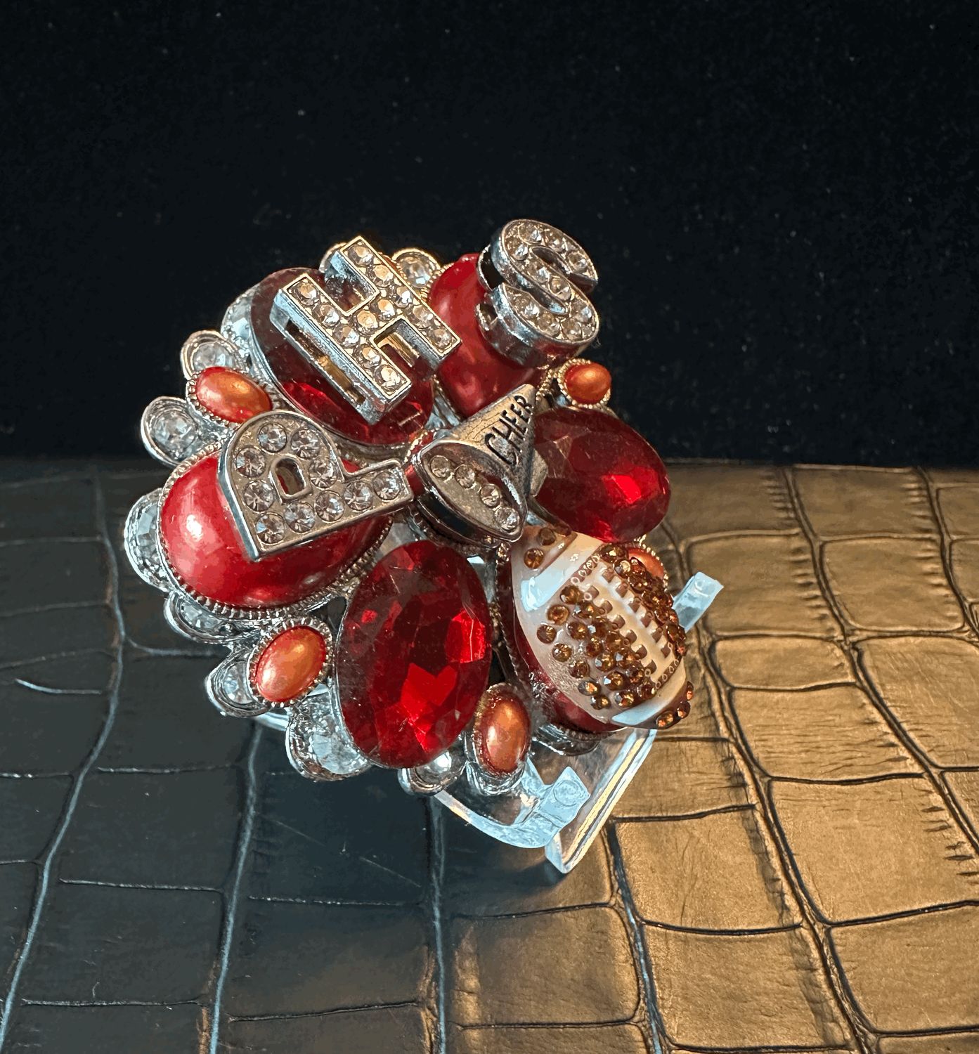 PHS Pearland High School Football Bling Pin Brooch