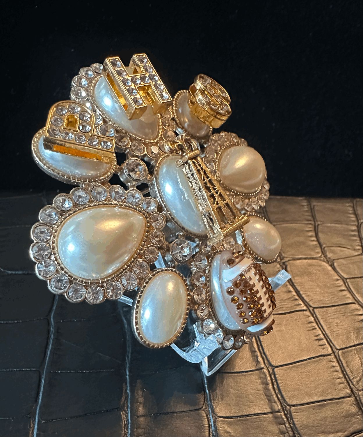 PHS Pearland High School Football Bling Pin Brooch