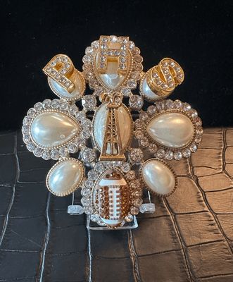 PHS Pearland High School Football Bling Pin Brooch