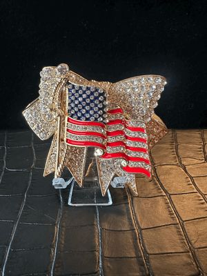 American Flag Bling Pin Brooch