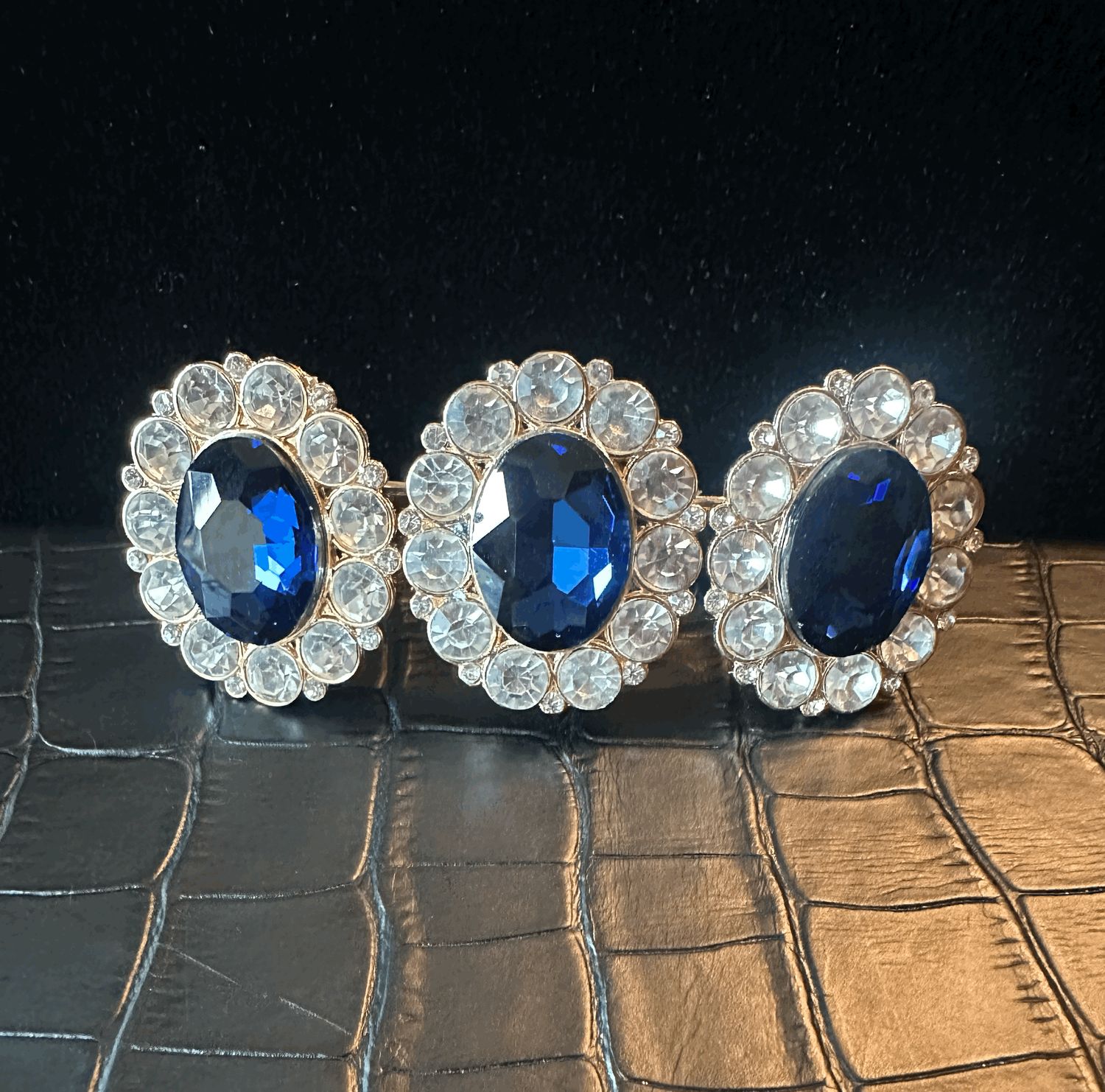 Blue Rhinestone Hair Barrette