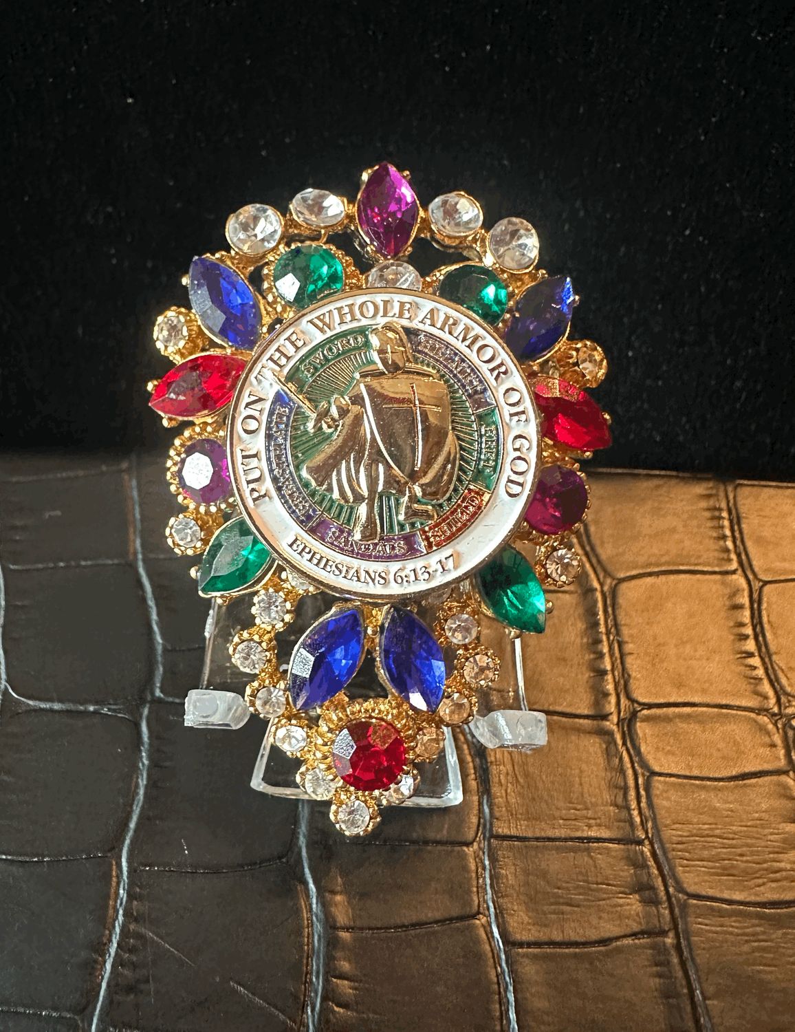 Armor of God Bling Pin Brooch