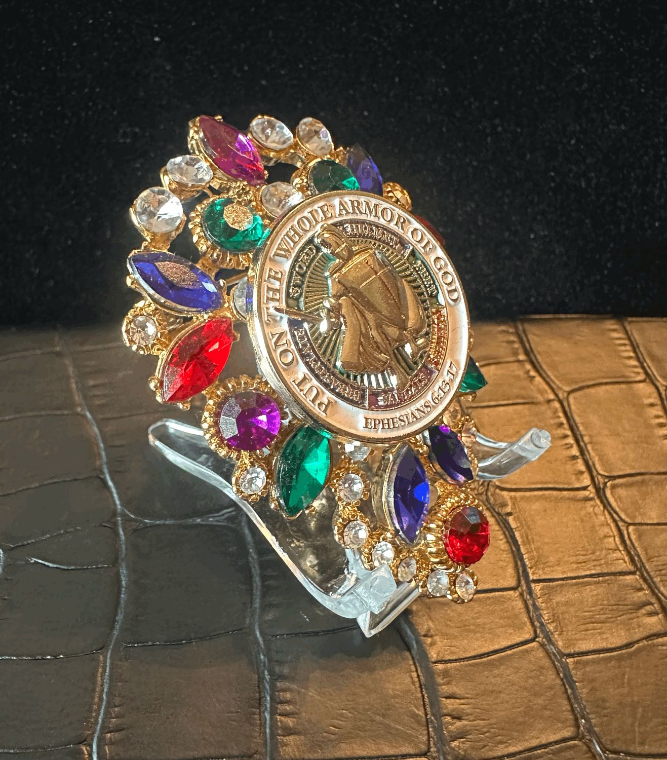 Armor of God Bling Pin Brooch
