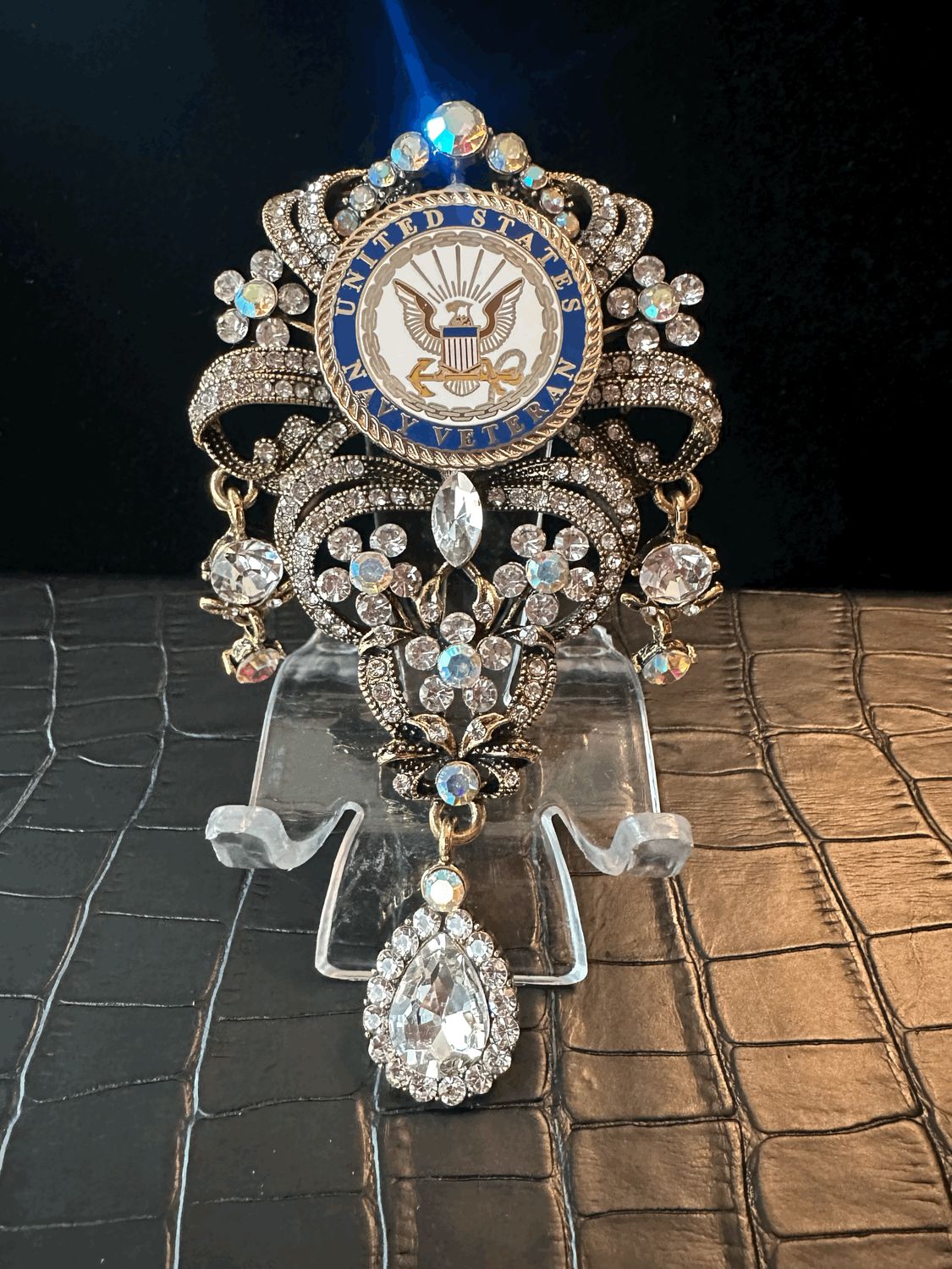 US Navy Statement Bling Pin Brooch
