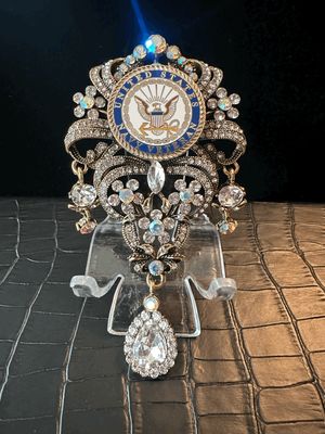 US Navy Statement Bling Pin Brooch