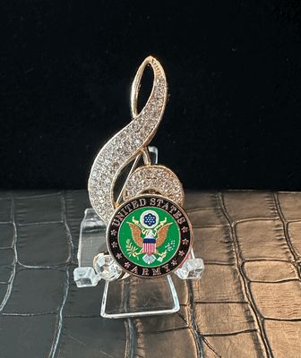 US Army Band Bling Pin Brooch