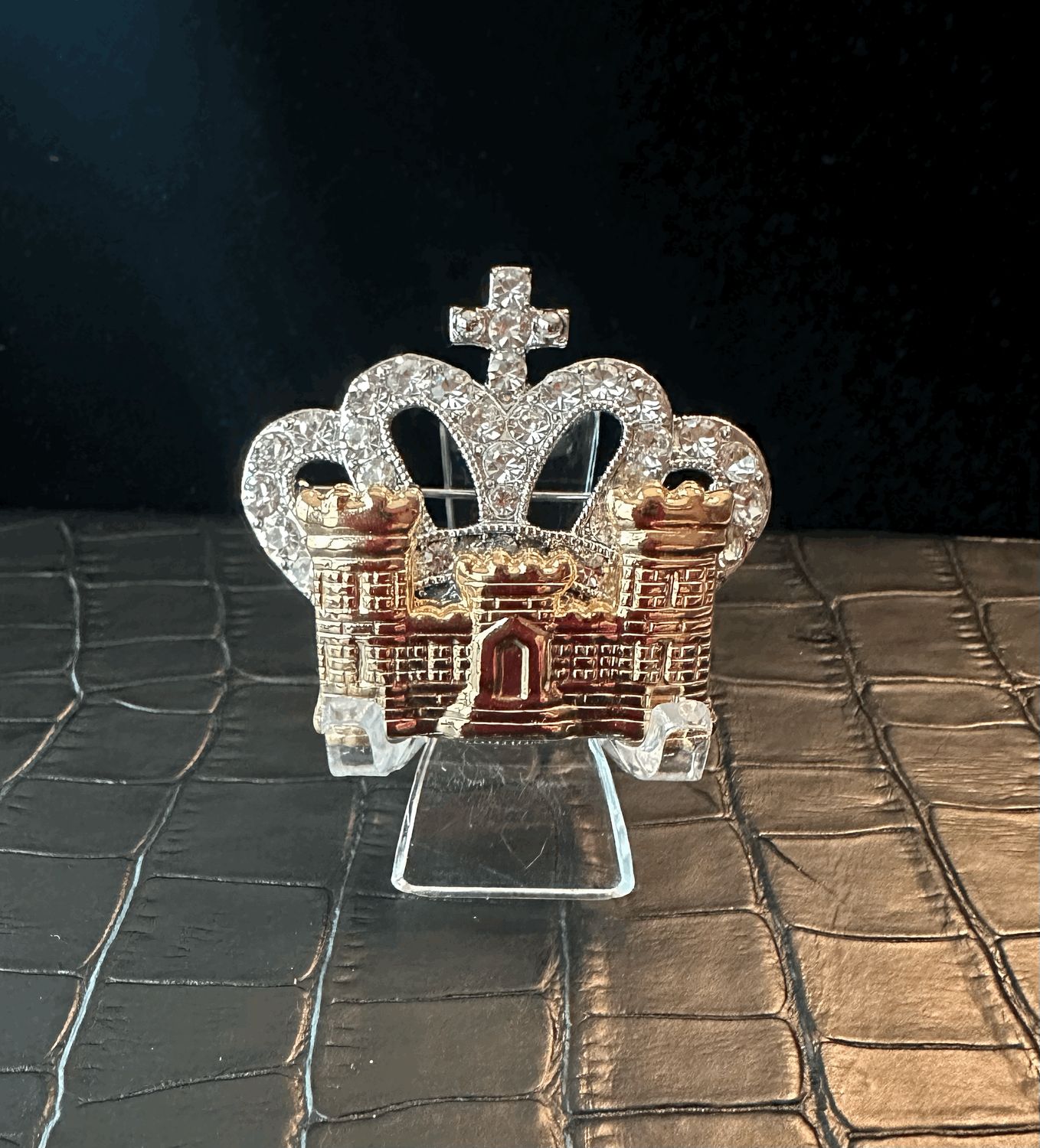 US Army Engineer Queen of the Castle Bling Pin Brooch