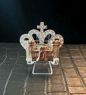 US Army Engineer Queen of the Castle Bling Pin Brooch
